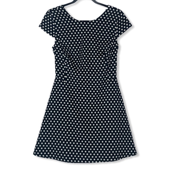 Zara polka dot a-line dress black white mini short capped sleeve - Picture 3 of 14